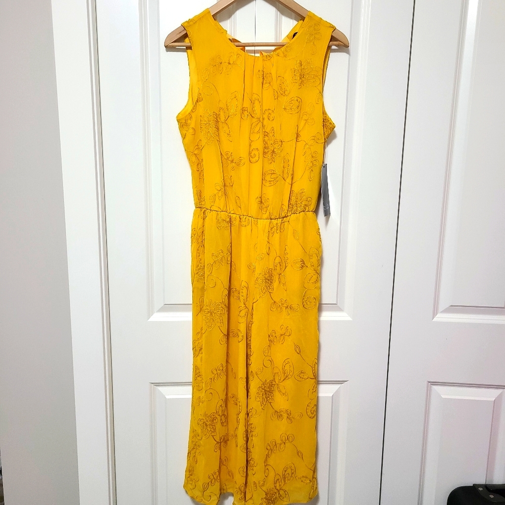 New! Golden Yellow Chiffon Jumpsuit